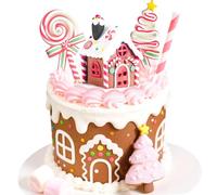 Christmas Gingerbread Man Cake Decor Figure Toppers Gingerbread Picks for Merry Christmas Baby Shower Birthday Party Cake Decorations Supplies