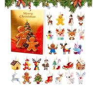 Christmas Gingerbread Man Countdown Calendar - 2D Flat 24 Days Ornament, Gingerbread Man Countdown Calendar | For Children Teenagers Adults Classroom Offices Desk