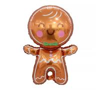 Christmas Gingerbread Man Foil Balloon, Approx. 80 x 53 cm, Large XL Santa Claus, Christmas Tree, Helium Foil Balloon, Christmas Party Decoration, Kopper-24 Decoration