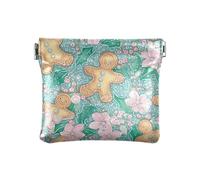 Christmas Gingerbread Men Shining Jewelry PU Leather Small Coin Purse Cute Card Key Organizer for Woman Girl