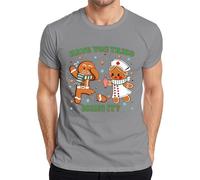 Christmas Gingerbread Nurse Cookie Have You Tried Icing It Men's T-Shirt, gray, M
