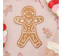 Christmas Gingerbread Paper Napkins - Brown Holiday Party Tableware, Pack of 16