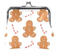 Christmas Gingerbread Purses and Handbags for Women Buckle Kiss Closure Small Coin Purse Cute Christmas Gingerbread OneSize, Pretty Christmas Gingerbread, OneSize, Classic