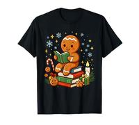 Christmas Gingerbread Reading Books Cute Cookie Book Lover T-Shirt