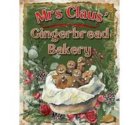 Christmas Gingerbread Sign - Christmas Sign - Mrs Claus Bakery Sign - Tin Signs 12x8 inch poster
