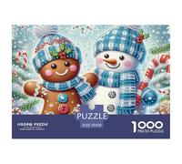 Christmas Gingerbread Snowman Puzzle Game for The Whole Family 1000 Piece - Gingerbread Snowman for Men Women Fun Present for Home70x50cm/1000pcs