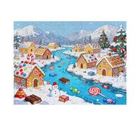 Christmas Gingerbread Village 500 Piece Puzzle for Adults, Fun Puzzles for Adults 500 Pieces with HD Print & Poster, 20.5x15 in Dust Free, for Gifts Halloween Christmas Family Games Lovers