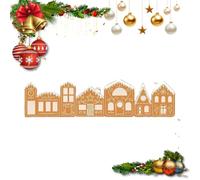 Christmas Gingerbread Village Light-Up Decor, Christmas Tree Gingerbread Collar with LED Lights Foldable, 99cm Lighted Gingerbread House Xmas Tree Skirt for Farmhouse Rustic Xmas Decoration with Base