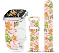 Christmas Gingerman Watch Band Compatible with Apple Watch Bands for Women Holiday 38mm 40mm 41mm 42mm 44mm 45mm 46mm 49mm iphone iWatch Series 11 10 9 8 7 SE 6 5 4 Ultra 3 2 1 Winter Seasonal Festive