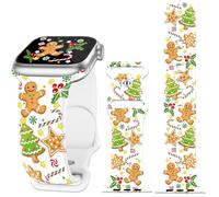 Christmas Gingerman Watch Band Compatible with Apple Watch Bands for Women Holiday 38mm 40mm 41mm 42mm 44mm 45mm 46mm 49mm iphone iWatch Series 11 10 9 8 7 SE 6 5 4 Ultra 3 2 1 Winter Seasonal Festive