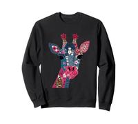 Christmas Giraffe Patchwork Snowman Decor Sweatshirt