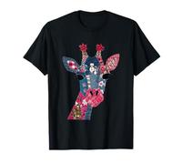 Christmas Giraffe Patchwork Snowman Decor T-Shirt