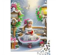Christmas Girl 1000 Pieces Jigsaw Puzzles For Adults Challenging Game Stress Relieving Entertainment Cultivate The Spirit of Teamwork For Adults Gifts 500pcs (52x38cm)