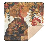 Christmas Girl Chicken Large Non-Slip Baby Playmat for Indoor Outdoor Cozy Breathable Baby Play Tummy Time Mat for Newborns Babies Infants Toddlers, 50'' x 50''