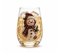 Christmas Glass Art Cup, Christmas Themed Pattern Stickers