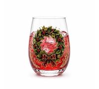 Christmas Glass Art Cup, Christmas Themed Pattern Stickers