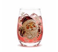 Christmas Glass Art Cup, Christmas Themed Pattern Stickers