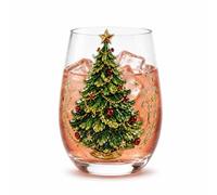 Christmas Glass Art Cup, Christmas Themed Pattern Stickers