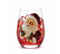 Christmas Glass Art Cup, Christmas Themed Pattern Stickers