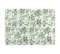 Christmas Glass Chopping Board - Mistletoe Rectangular Large Worktop Protector - Smooth Board Kitchen Cutting Board Worktop Saver with Non-Slip Feet 39cm x 28.5cm (15" x 11")