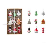 Christmas Glass Ornaments Set, Christmas Tree Hanging Decorations with Snowman House Angel for Elegant Seasonal Decoration and Holiday Use(A)