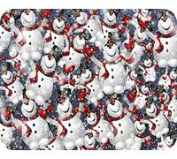 Christmas Glass Worktop Saver- Kitchen Worktop Protector with Dancing Snowmen Design - Tempered Glass Chopping Cutting Board for Food Prep Baking Pastry - by Pearl Glass (50 x 40cm Large)