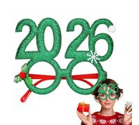 Christmas Glasses | 2026 Glasses Props - Party Accessory for Glasses Props | For Hosts Night Celebration Office Dinner Christmas Songs Singing Family Meeting Themes Event Festival Moving New Year
