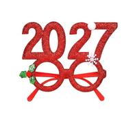 Christmas Glasses, Colorful 2027 Festive Glitter Props (2PC)