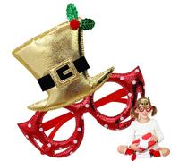 Christmas Glasses,Costume Glasses Accessories for Photo Booth Decorations and Accessories | Glasses Frames for Christmas Events,For Christmas And Masquerade And Ka