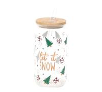 Christmas Glasses Cups 16oz Iced Coffee Cups with Lids and Straws Drinking Christmas Cup Decor Glass Water Bottles Gift for Women Kids Men Cute Drinking Can Jar, Tumbler, Beer Can (Green)