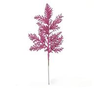 Christmas Glitter Artificial Pine Needles 40 Pcs Artificial Christmas Pine Needle Home Room Decoration Tree Leaf Pendant Outdoor Garden New Year Decor(Rose Red)