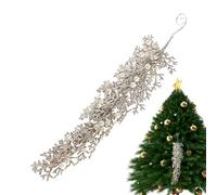 Christmas Glitter Branches Jewellery, Artificial Shiny Cypress Leaf Decoration with Pearl, Glittering Sticks Branches, for Front Door, Wall, Stairs, Railings, Holiday, Birthday, Party, Office, Home