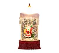 Christmas Glitter Globe Flameless Candles Snowman Battery Operated Resin Snow Globe Candle Decoration with Built-in Motor Vintage Christmas Decorations Home Decor