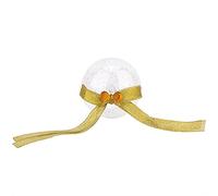 Christmas Glitter Hanging Balls 5 Pack | Transparent Sweet Treat Present Boxes for Tree/Party/Wedding Decorations | Heart & Knot Shapes, Gold or Silver (bow gold)