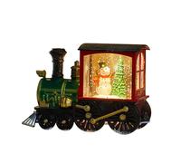 Christmas Glitter Snow Globe - Train Themed Decorative Lantern, Battery Operated Holiday Home | Light Up Sturdy Seasonal Holiday Decor