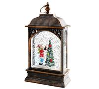 Christmas Glitter Water Spinner Lantern - Indoor Battery-Operated LED Snow Globe, Light-Up Decor For Tables Mantelpieces Or Holiday Tables