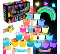 Christmas Glow in The Dark Slime 24Pcs - 2025 Stocking Stuffers, Stretchy, Soft, and Non-Sticky Slime Party Favors, Girls, Boys, Kids, Christmas Slime Toy