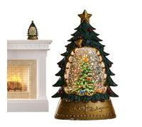 Christmas Glowing Ball, Christmas Tree Shape Crystal Ball, Holiday Ornament, Fall Snow Globe Light for Kids Mom Dad