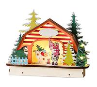 Christmas Glowing Small House Santa For Doll Figurine Cabin LED Light Decoration For Home New Year Kids Gifts LED Light Decoration Home New Year Kids Gifts