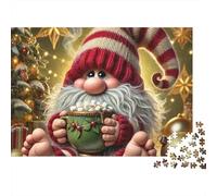 Christmas Gnome 1000 Pieces Recycled Cardboard Puzzle for Kids 12+ Rainy Day Indoor Activity Brain Training Team Building Social Icebreaker 70x50cm/1000pcs