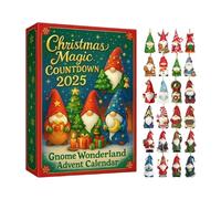 Christmas Gnome Advent Calendar 2025, 24 Days Christmas Countdown Calendar with 30 Gnomes Acrylic Pendants, Gnome Wonderland Advent Calendars, Xmas Countdown Decor Gift