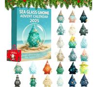 Christmas Gnome Advent Calendar 2025, 24 Days Christmas Sea Glass Countdown Calendar with 2D Acrylic Gnome Ornaments, Xmas Advent Calendars Holiday Festival Xmas Countdown Decor Gifts (1PC)