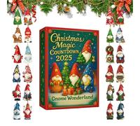 Christmas Gnome Advent Calendar | 24 Days Countdown Dwarf Pendant | 2025 Acrylic Decoration Party Celebration Collection | Tree Ornament for Christmas