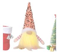 Christmas Gnome Battery Operated Plush Figurine Christmas with Lighting for Thanksgiving Easter Birthday Home Workplace Library Kitchen Fireplace Apartment