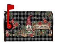 Christmas Gnome Buffalo Plaid Cover Magnetic Mailbox Covers 18x21 Inch