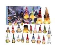Christmas Gnome Calendar, Lighted Gnome Calendar, 24 Pieces Decor Gonks, Doll Christmas Countdown for Kids Present