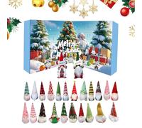 Christmas Gnome Calendar, Plush Advent Decoration, Holiday Dwarf Figurines, Soft Fabric 24 Day Numbered Pockets for Tree, Mantel, Tabletop, Fireplace, Room Decor, 8.27x1.77 Inches