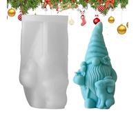 Christmas Gnome Candle Silicone Mold,Christmas Candle Mold - 3D Christmas Candle Mold,Christmas Easter Faceless Doll Gnomes Epoxy Resin Mold for Candle H
