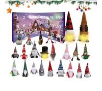 Christmas Gnome Countdown Calendar 2024, Christmas Countdown Calendar with 3 Giant Glowing and 21 Gnomes Decoration, 24 Day Gonks Advent Calendar, Collectible Gnome Figurine Perfect Present for Kids