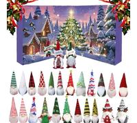 Christmas Gnome Countdown Calendar 2025, Gonks Advent Calendar with 24 Gnome Ornaments, 24 Days Countdown to Christmas Ornament Dwarf Doll Collectible Toy Figures Gift for Kids (C)